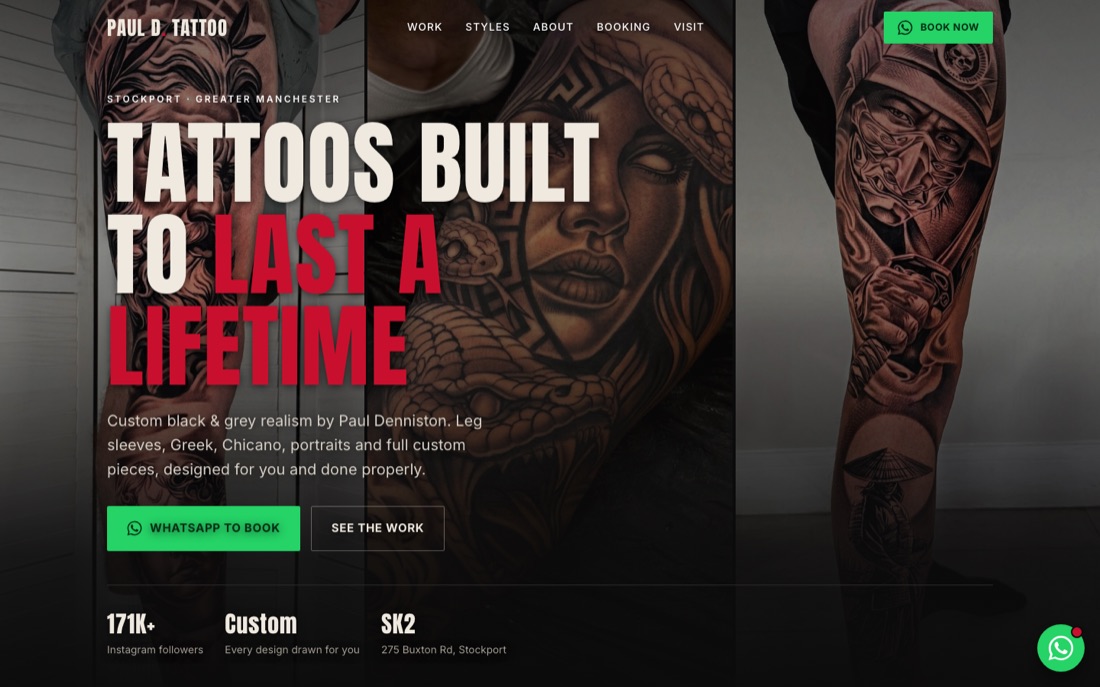 Paul D Tattoo website
